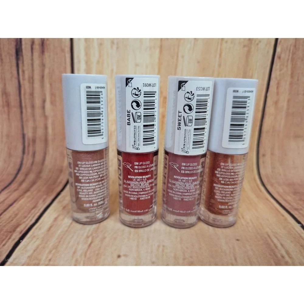 4 Pc Relove by Revolution Baby Gloss Shimmer and Shine Lip Gloss